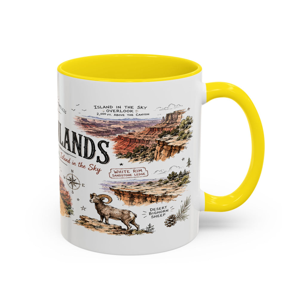 Canyonlands National Park Coffee Mug | Utah Red Rock Desert River Gift | Accent Color Ceramic 11oz 15oz