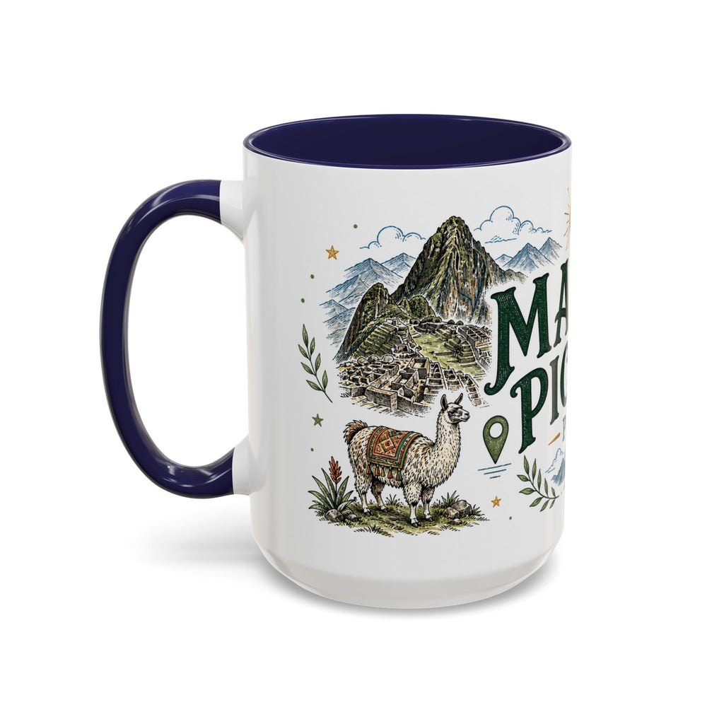 Machu Picchu Coffee Mug | Travel Destination Souvenir Gift | Accent Color Ceramic 11oz 15oz