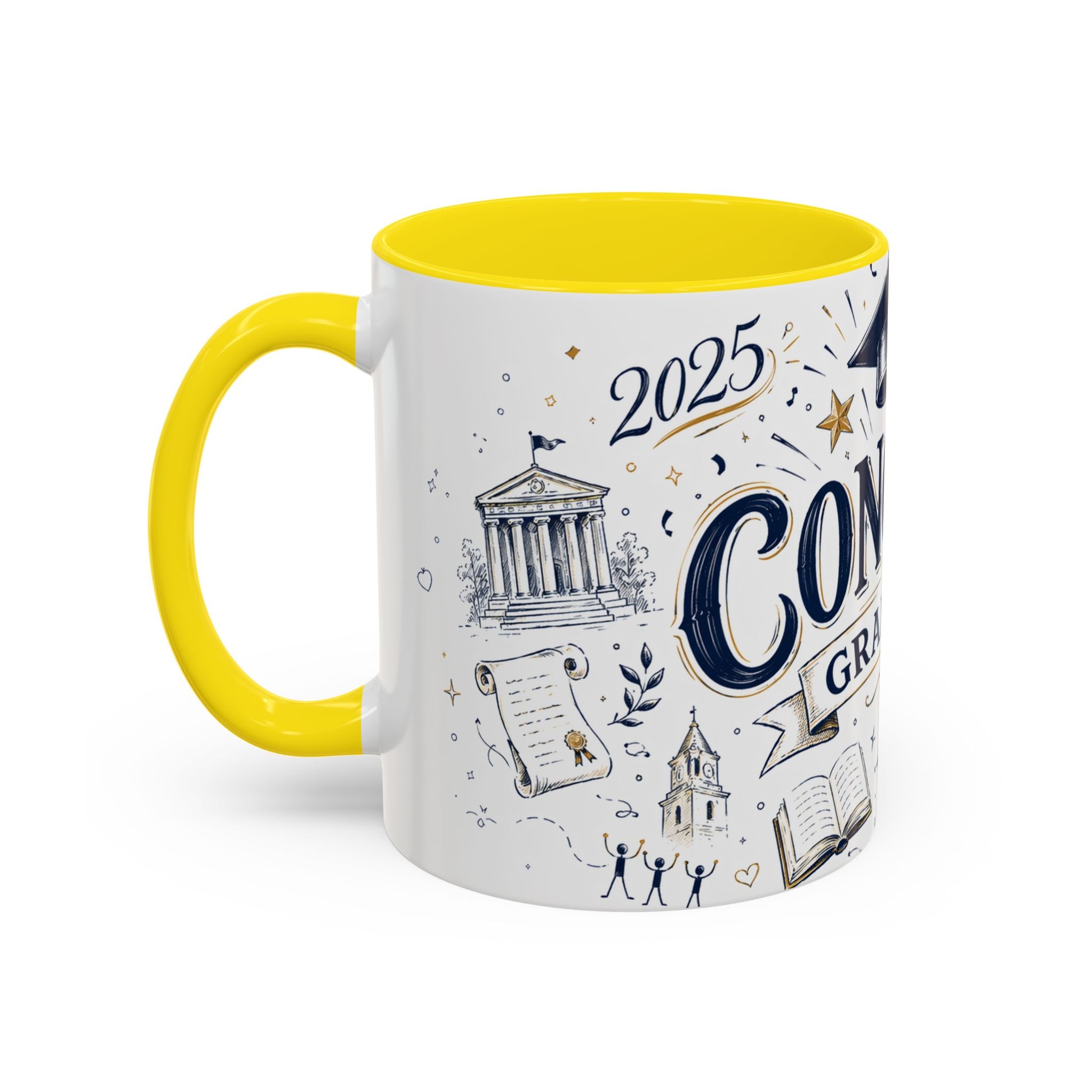 Congrats Graduate Coffee Mug | Class of 2026 Graduation Gift | Accent Color Ceramic 11oz 15oz