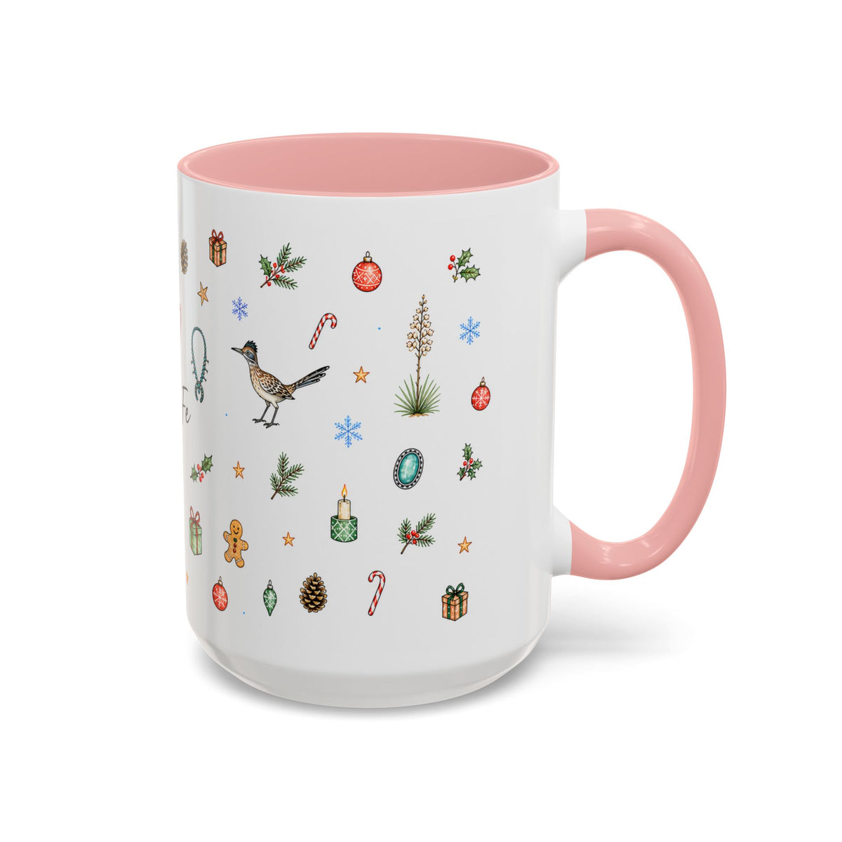 Santa Fe Christmas Mug | Watercolor City Souvenir | Ceramic Coffee Cup (11oz 15oz)