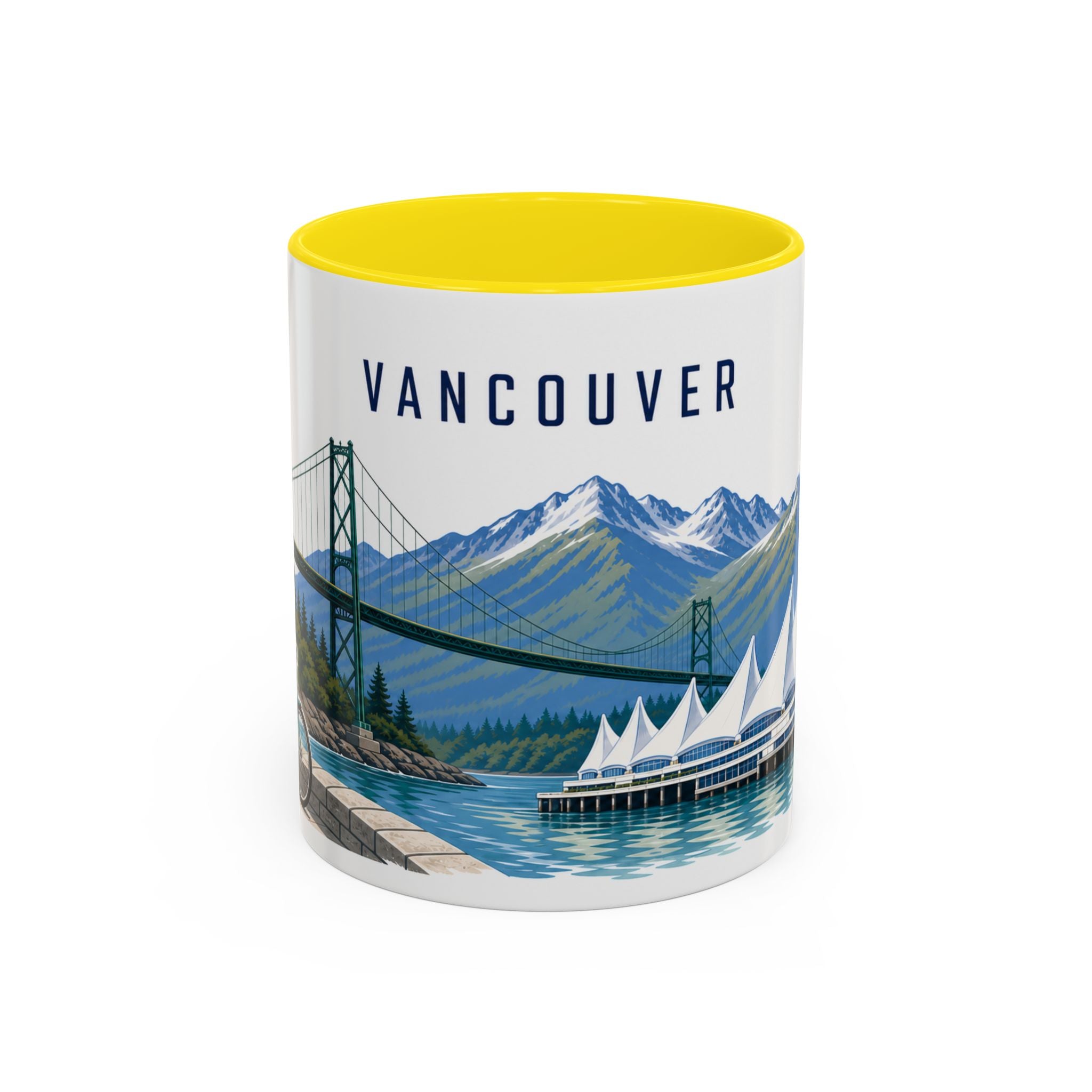 Vancouver Coffee Mug | Canada Travel Souvenir | Porcelain Decal City Gift | 11oz 15oz Accent Mug
