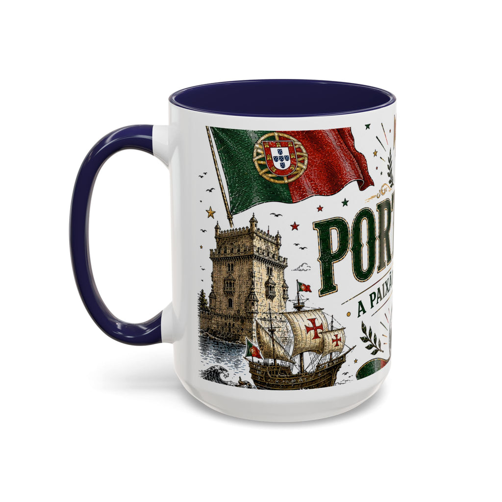 Portugal Soccer Coffee Mug | World Cup Fan Gift | Accent Color Ceramic 11oz 15oz Match Day Cup
