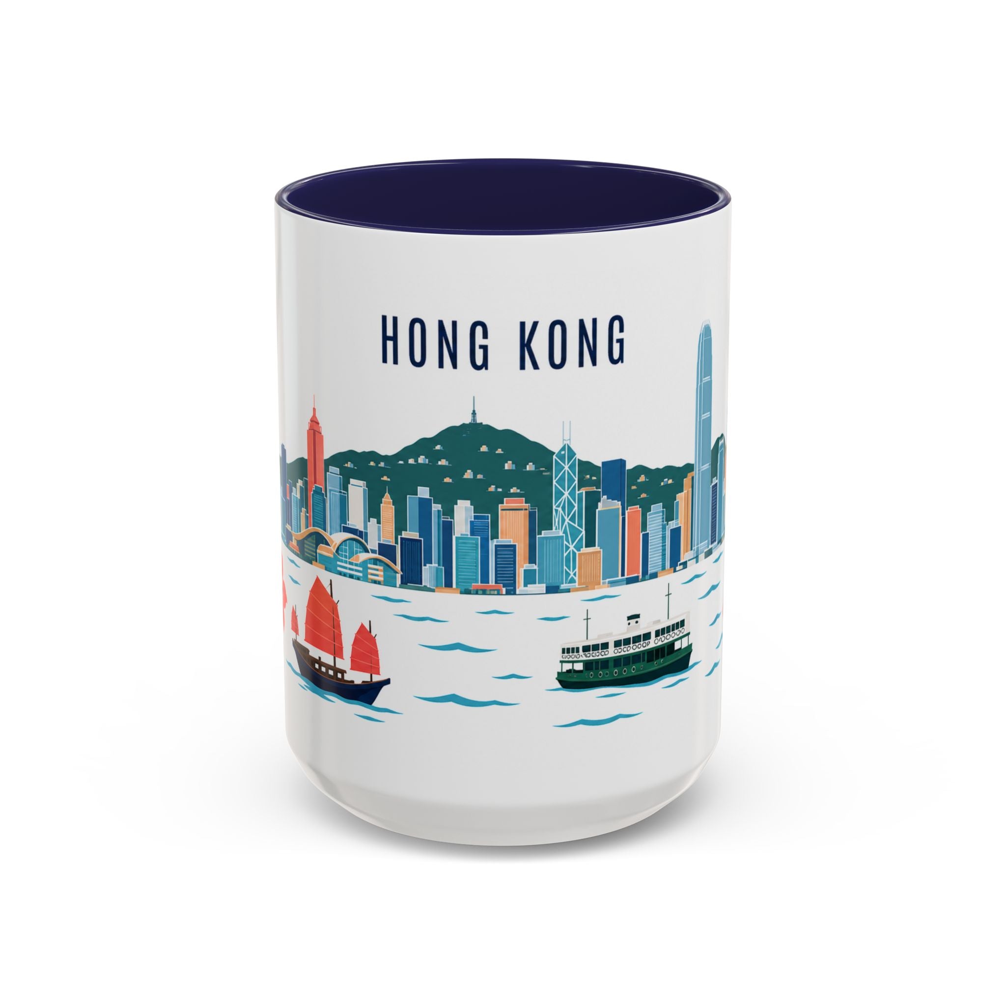 Hong Kong Coffee Mug | Hong Kong Travel Souvenir | Porcelain Decal City Gift | 11oz 15oz Accent Mug
