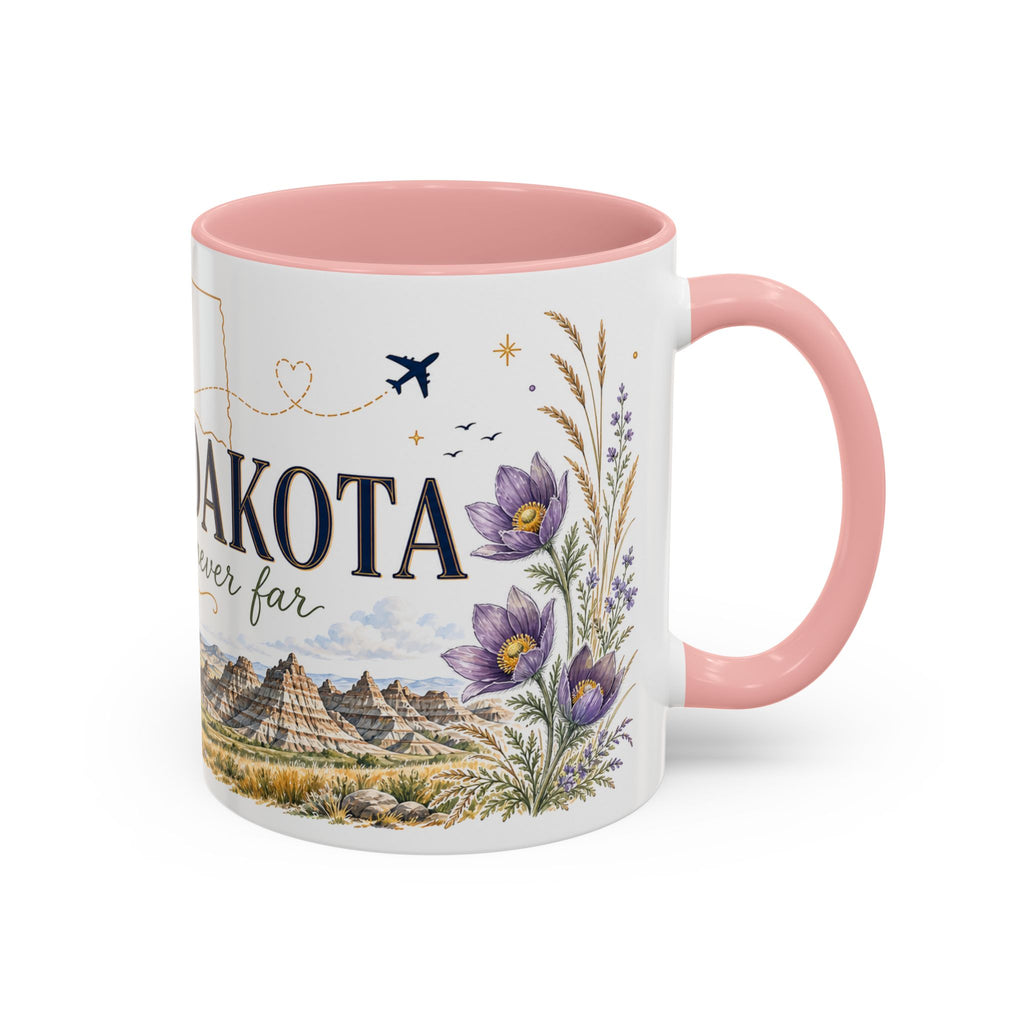 South Dakota State Map Mug | Botanical Accents, Homesick Gift (11oz or 15oz)