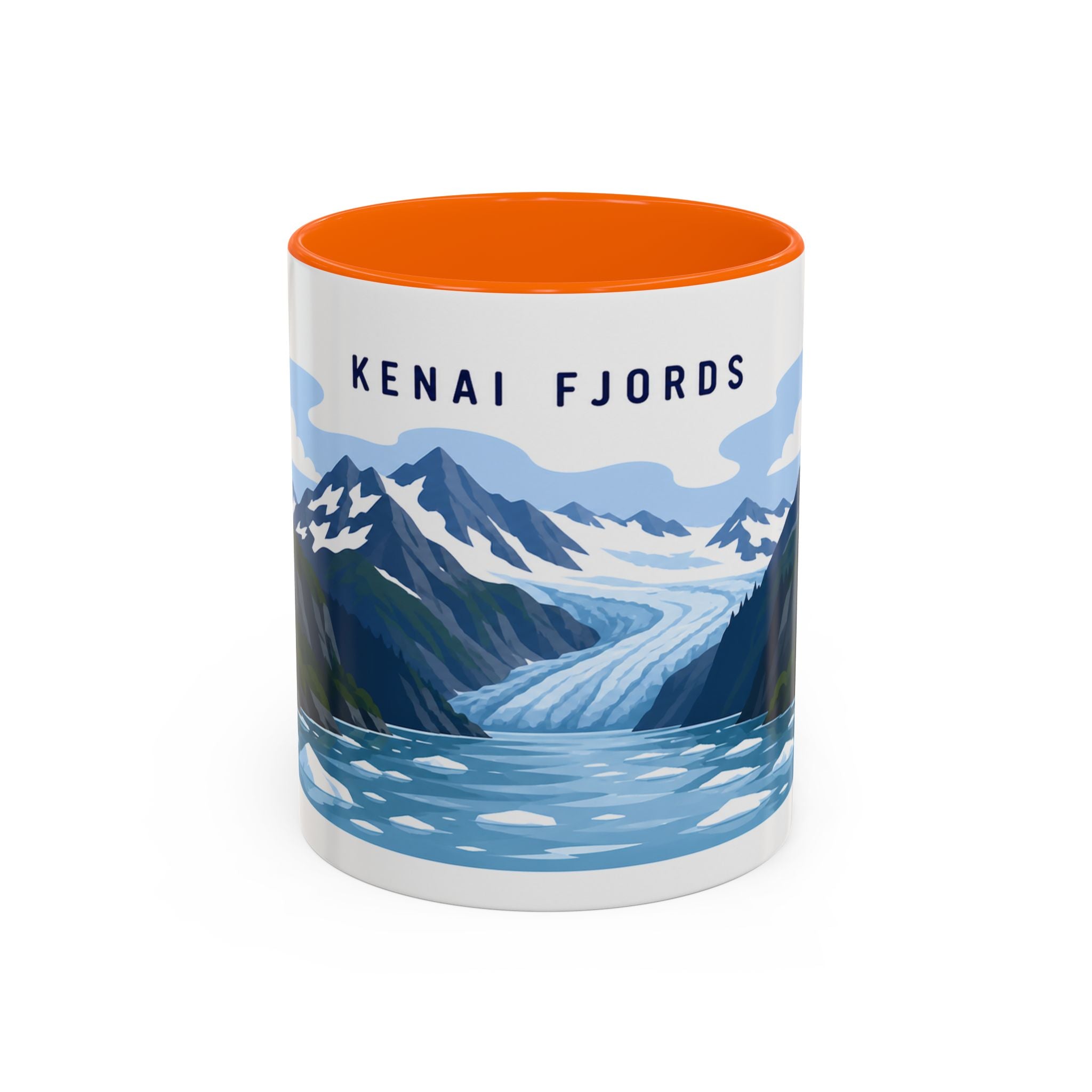 Kenai Fjords National Park Coffee Mug | Solid Color Block Park Souvenir | 11oz 15oz Accent Mug