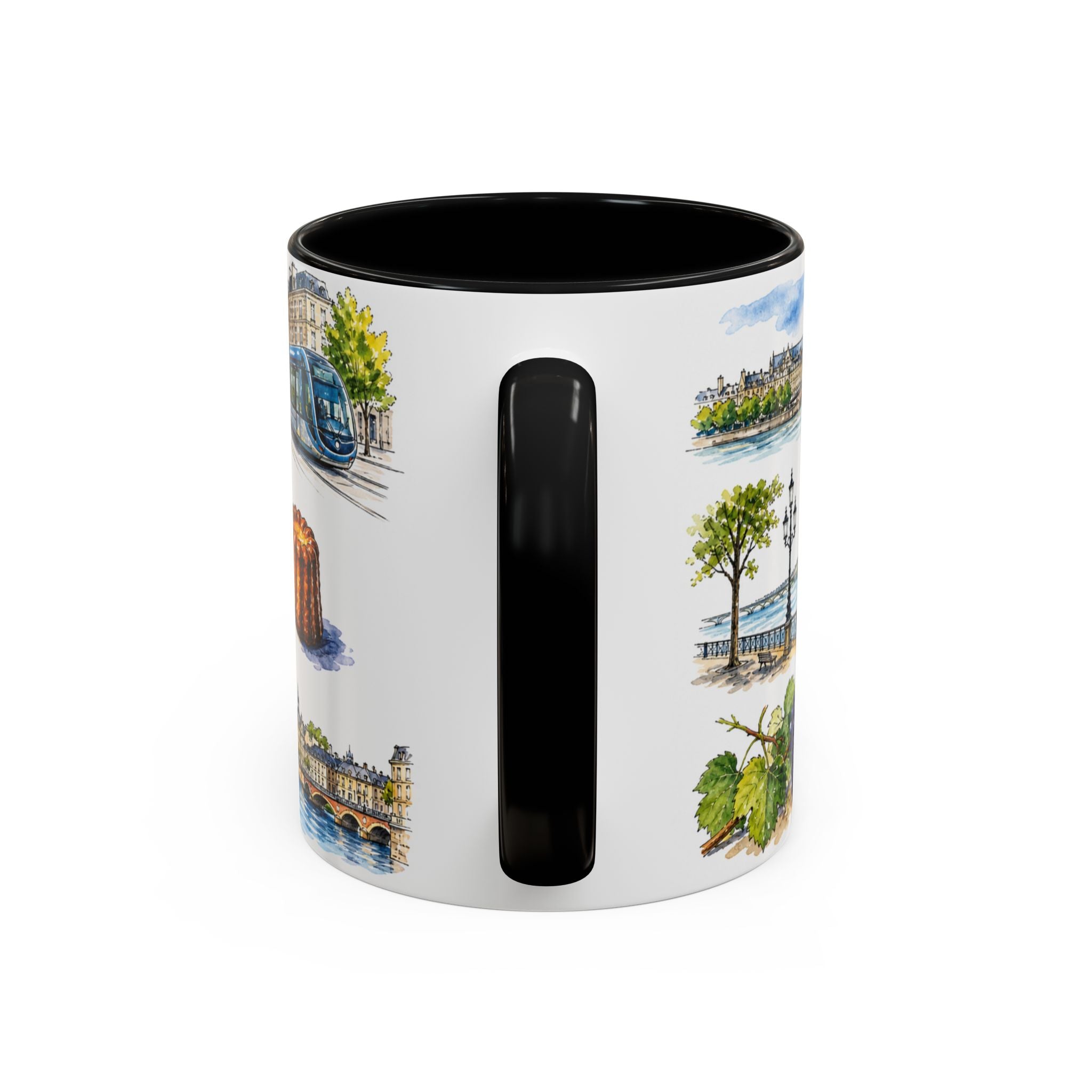 Bordeaux Illustrated Travel Mug | City Souvenir Accent Coffee Mug | 11oz 15oz Ceramic Cup