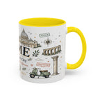 Rome Coffee Mug | Italy Souvenir Travel Gift | Accent Color Ceramic 11oz 15oz