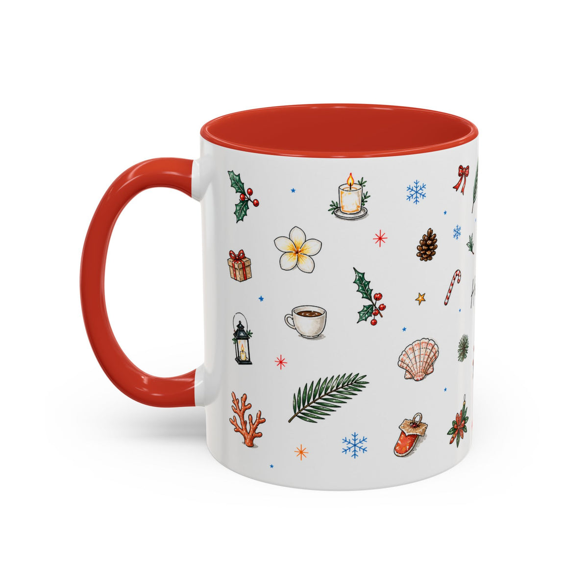 Honolulu Christmas Mug | Watercolor City Souvenir | Ceramic Coffee Cup (11oz 15oz)
