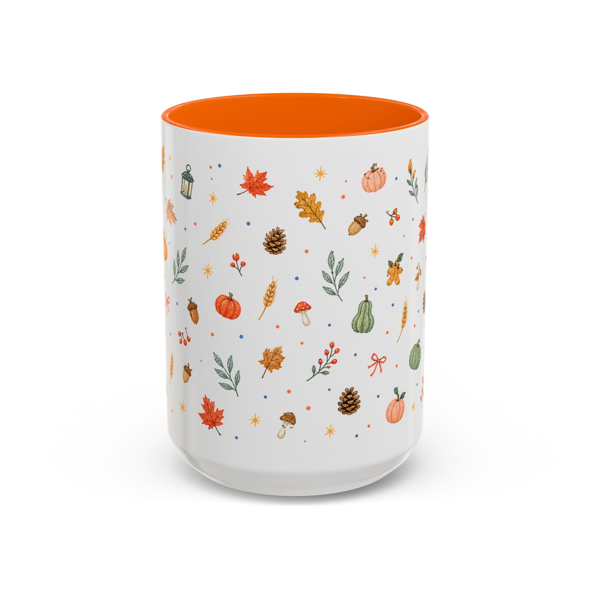 Thanksgiving Mug | Watercolor Autumn Harvest Gift | Pumpkin Leaf Accent Coffee Cup 11oz 15oz