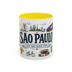 Sao Paulo Coffee Mug | Brazil Souvenir Travel Gift | Accent Color Ceramic 11oz 15oz