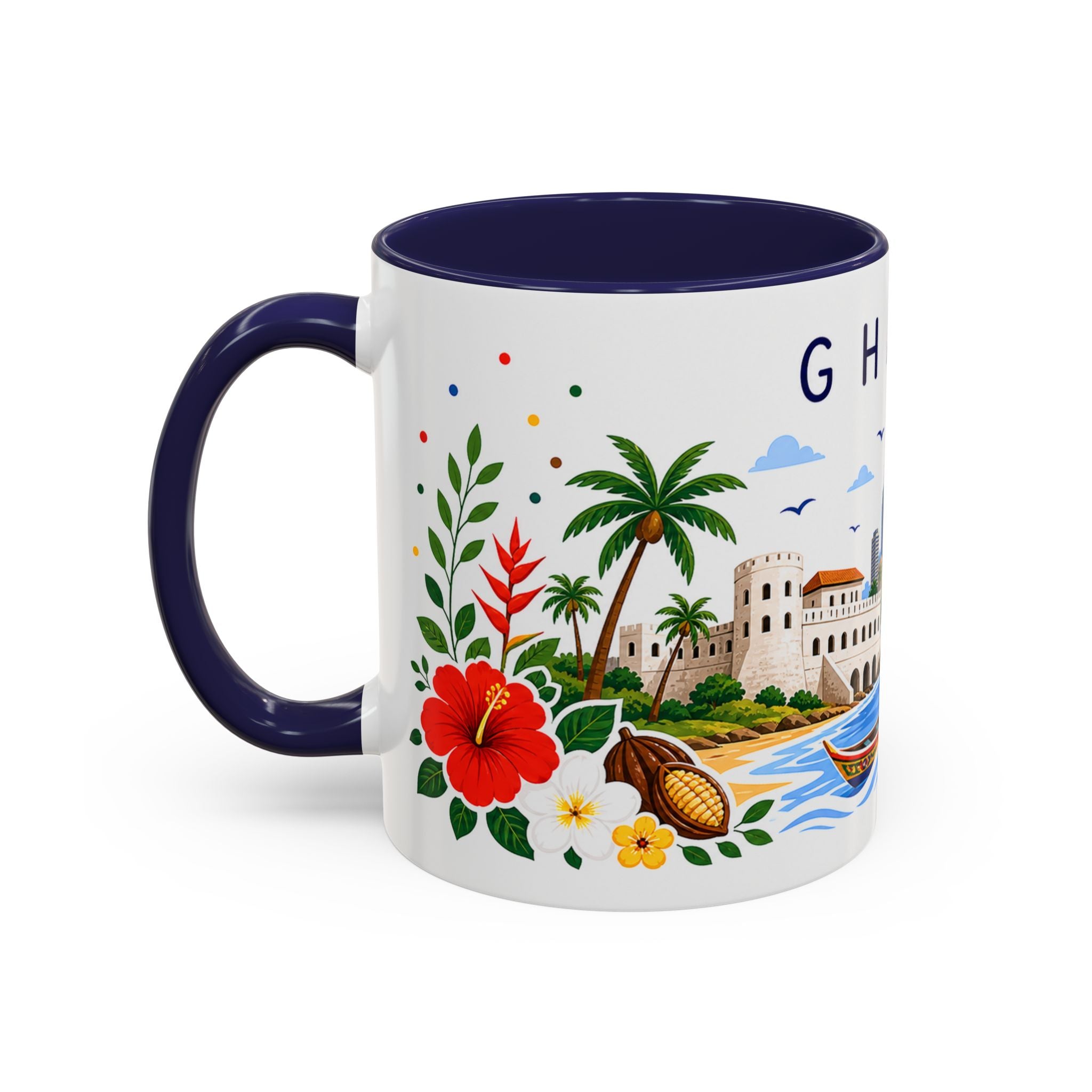 Ghana Coffee Mug | Travel Souvenir Accent Mug | Place Gift Ceramic Cup 11oz 15oz