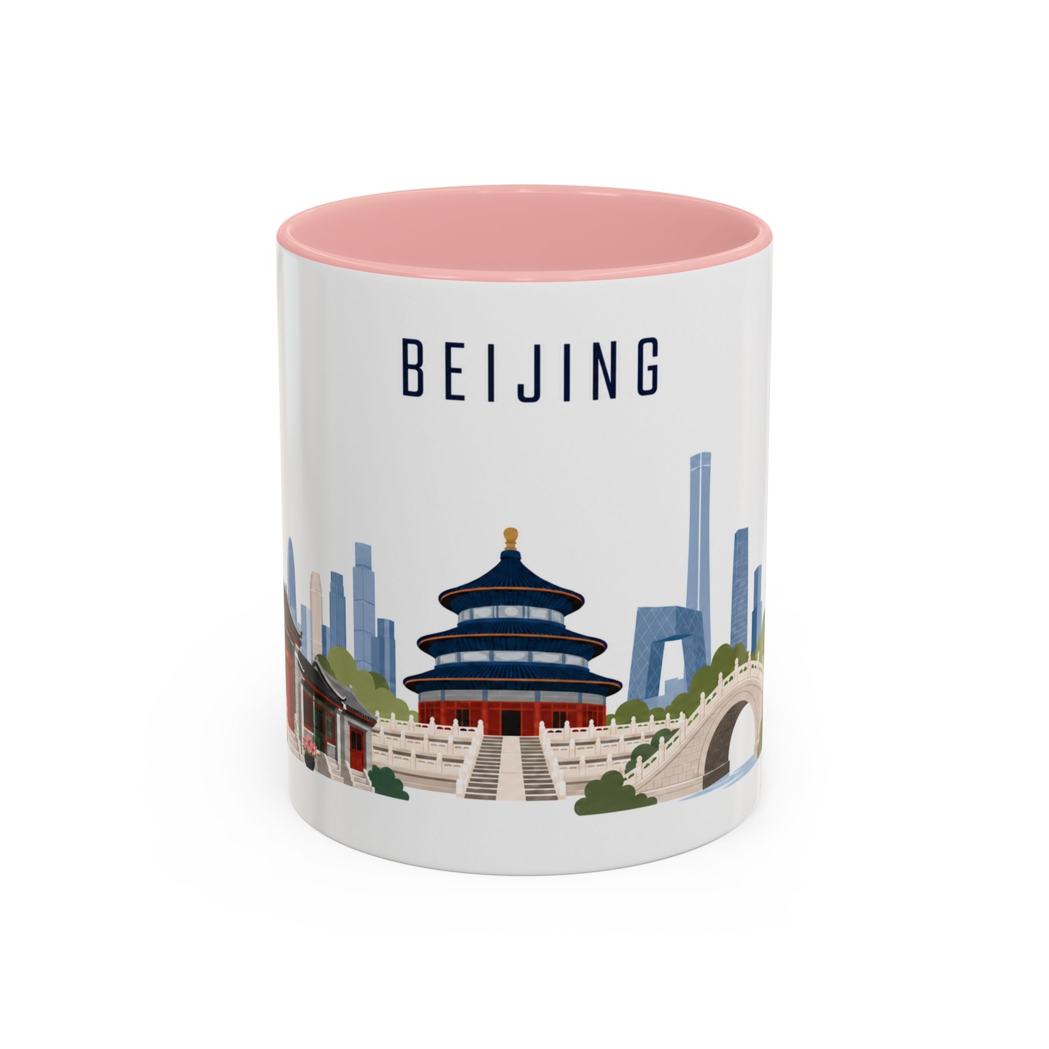 Beijing Coffee Mug | China Travel Souvenir | Porcelain Decal City Gift | 11oz 15oz Accent Mug