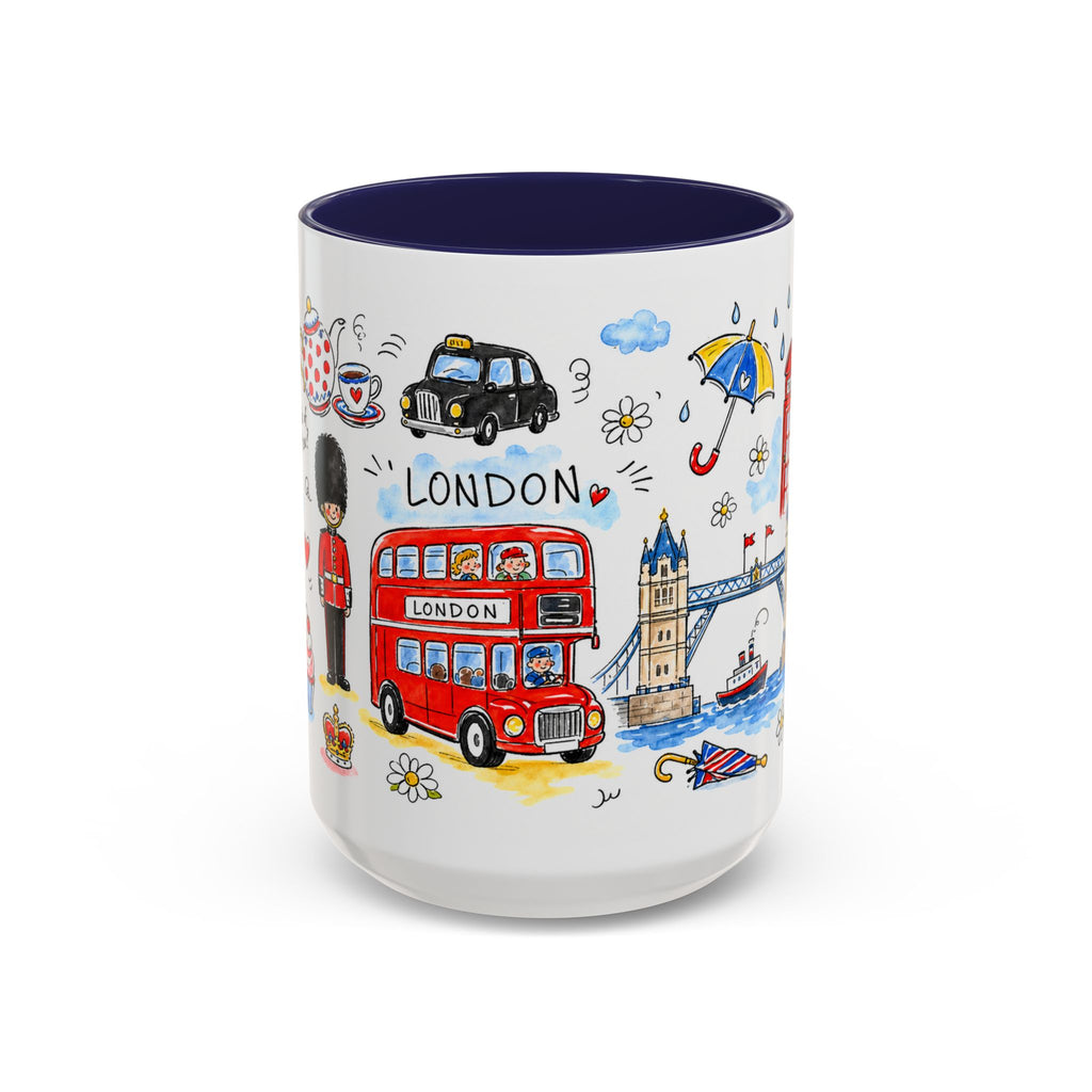 London Travel Mug | European City Souvenir Accent Coffee Mug | 11oz 15oz Ceramic Cup
