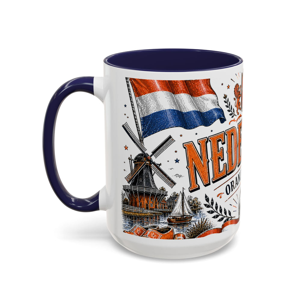 Netherlands Soccer Coffee Mug | World Cup Fan Gift | Accent Color Ceramic 11oz 15oz Match Day Cup