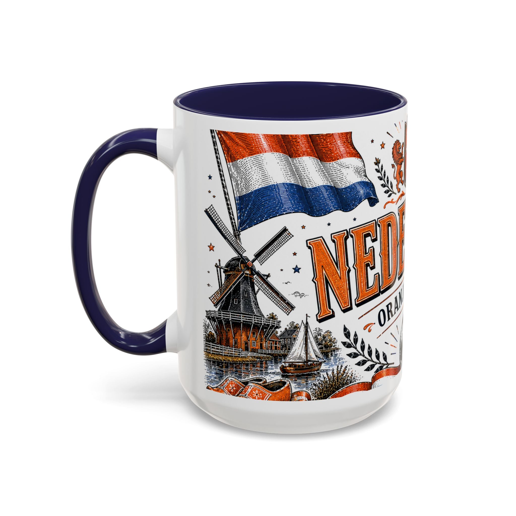 Netherlands Soccer Coffee Mug | World Cup Fan Gift | Accent Color Ceramic 11oz 15oz Match Day Cup