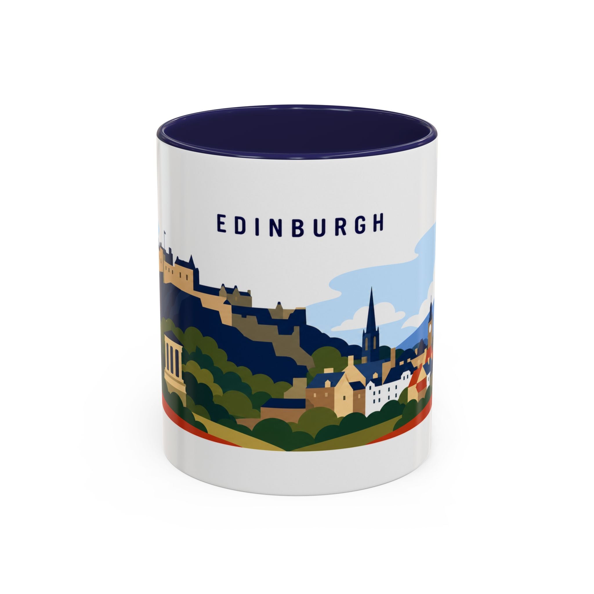 Edinburgh Coffee Mug | Travel Destination Souvenir Gift | Accent Color Ceramic 11oz 15oz