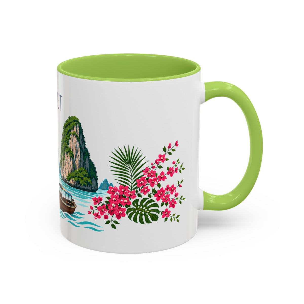 Phuket Coffee Mug | Thailand Travel Souvenir | Porcelain Decal City Gift | 11oz 15oz Accent Mug