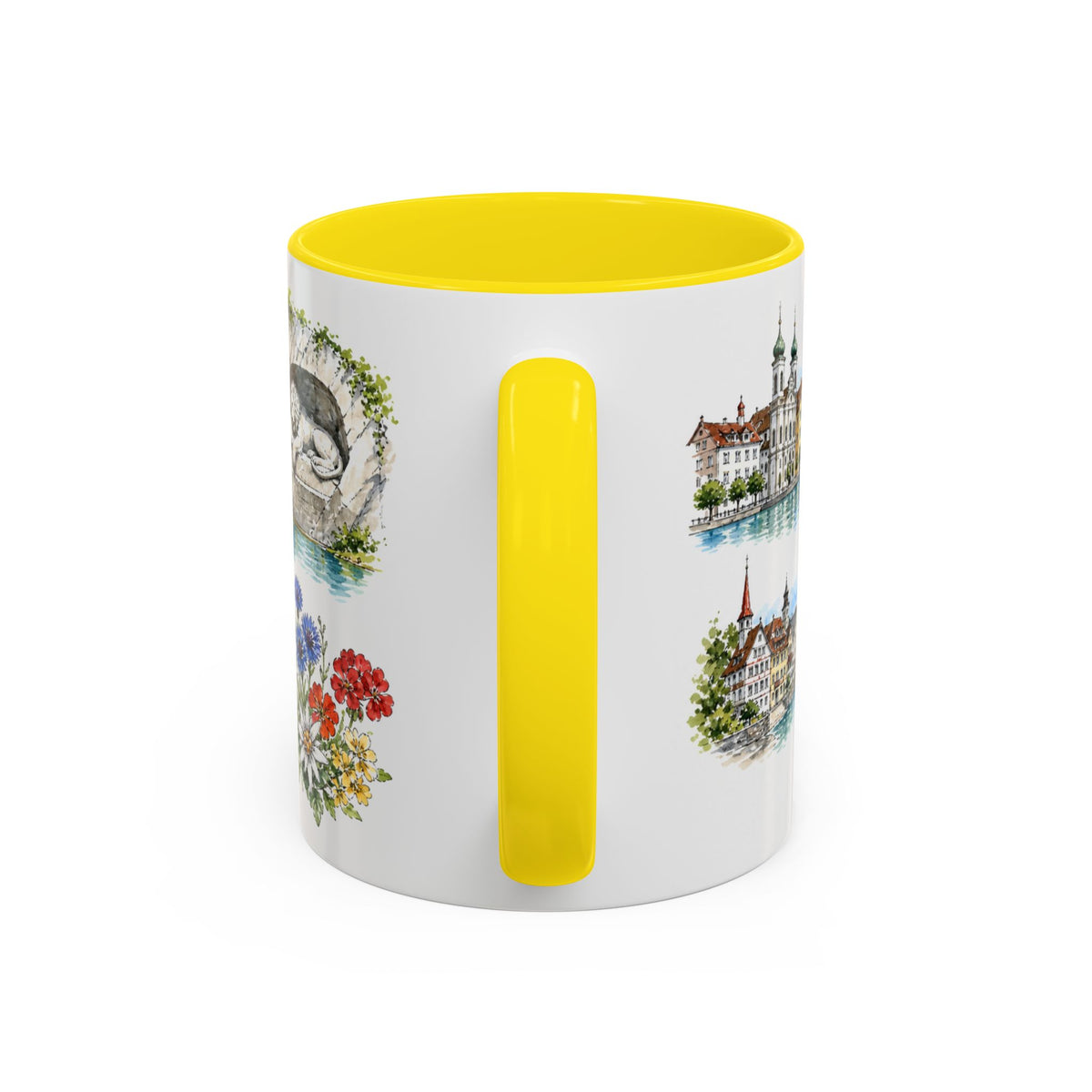Lucerne Illustrated Travel Mug | City Souvenir Accent Coffee Mug | 11oz 15oz Ceramic Cup