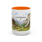 Lauterbrunnen Illustrated Travel Mug | Switzerland Souvenir Accent Coffee Mug | 11oz 15oz Ceramic Cup