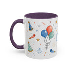 New Year Party Mug | Balloon Popper Watercolor Celebration Gift | Accent Cup 11oz 15oz