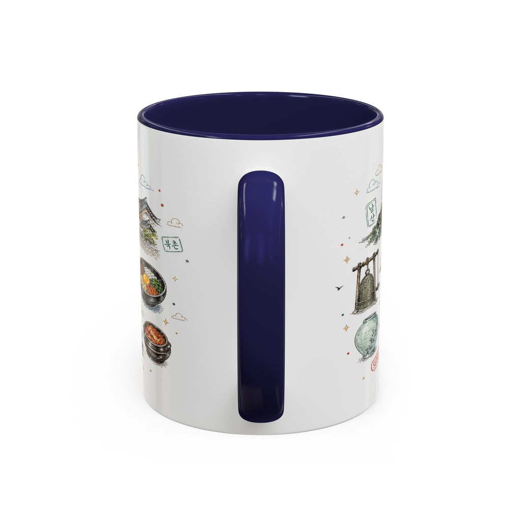 Seoul Coffee Mug | Korea Souvenir Travel Gift | Accent Color Ceramic 11oz 15oz