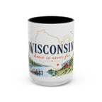 Wisconsin Home State Mug | Moving Away Gift | Long Distance Friendship Coffee Cup | 11oz 15oz Accent Mug