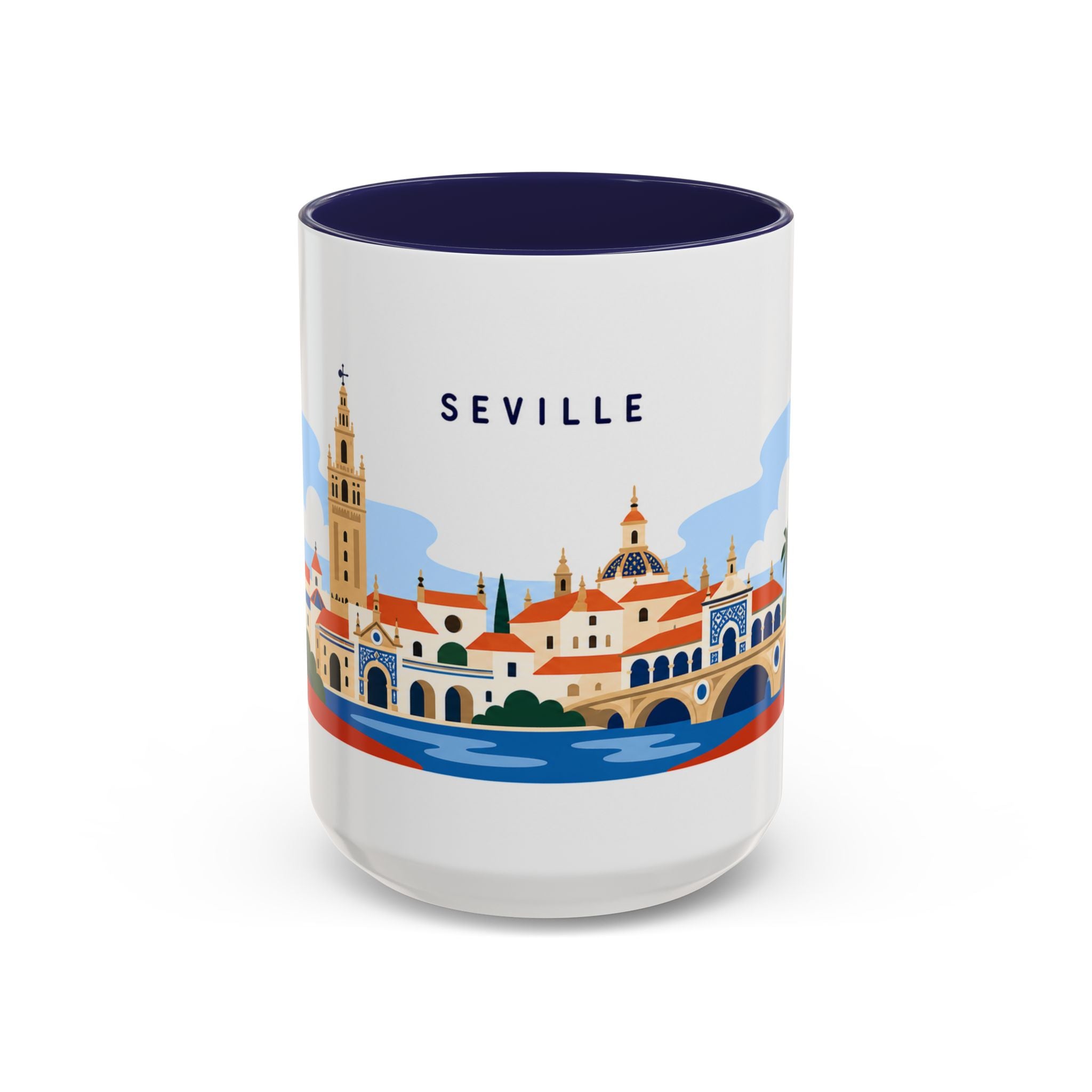 Seville Coffee Mug | Travel Destination Souvenir Gift | Accent Color Ceramic 11oz 15oz