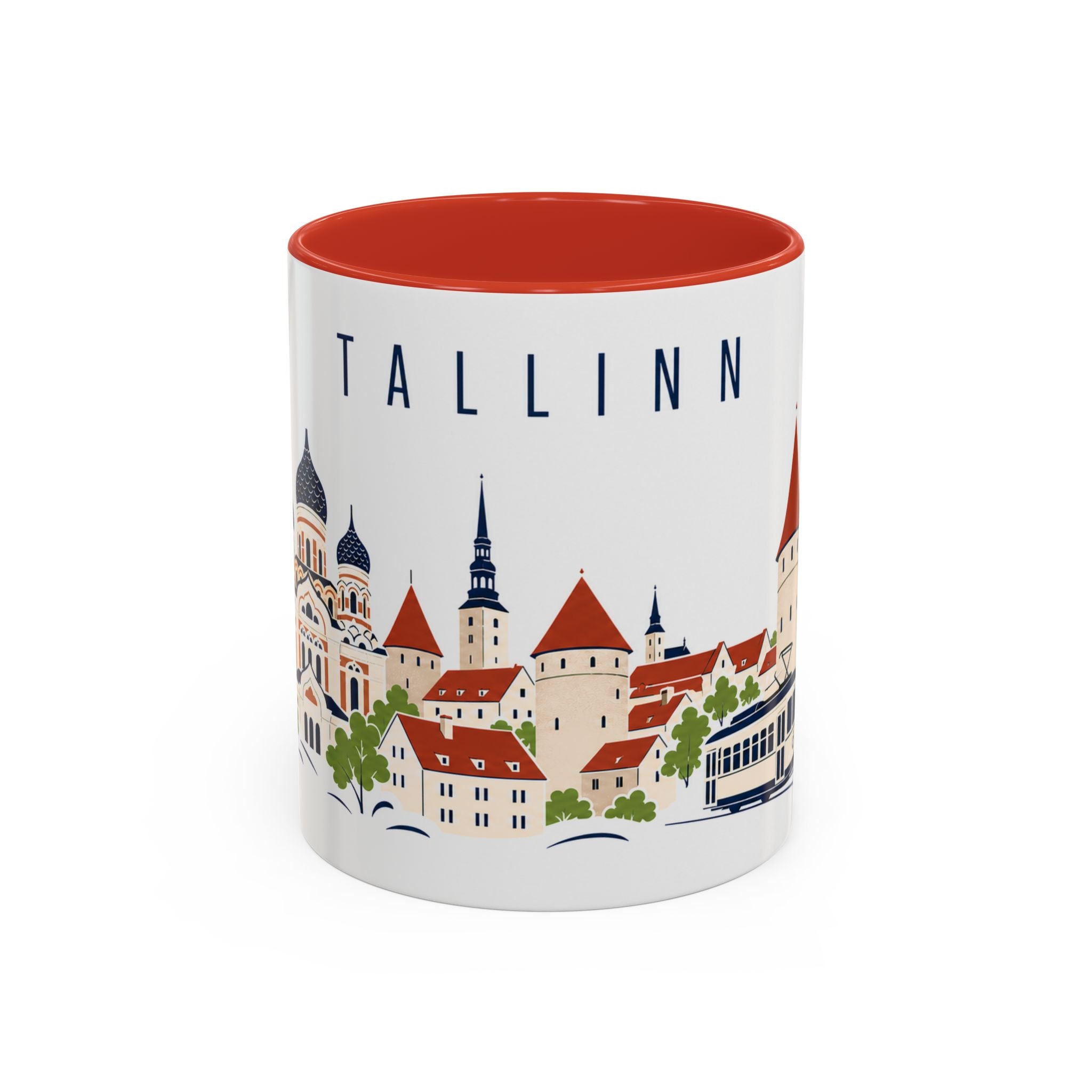 Tallinn Coffee Mug | Estonia Travel Souvenir | Porcelain Decal City Gift | 11oz 15oz Accent Mug