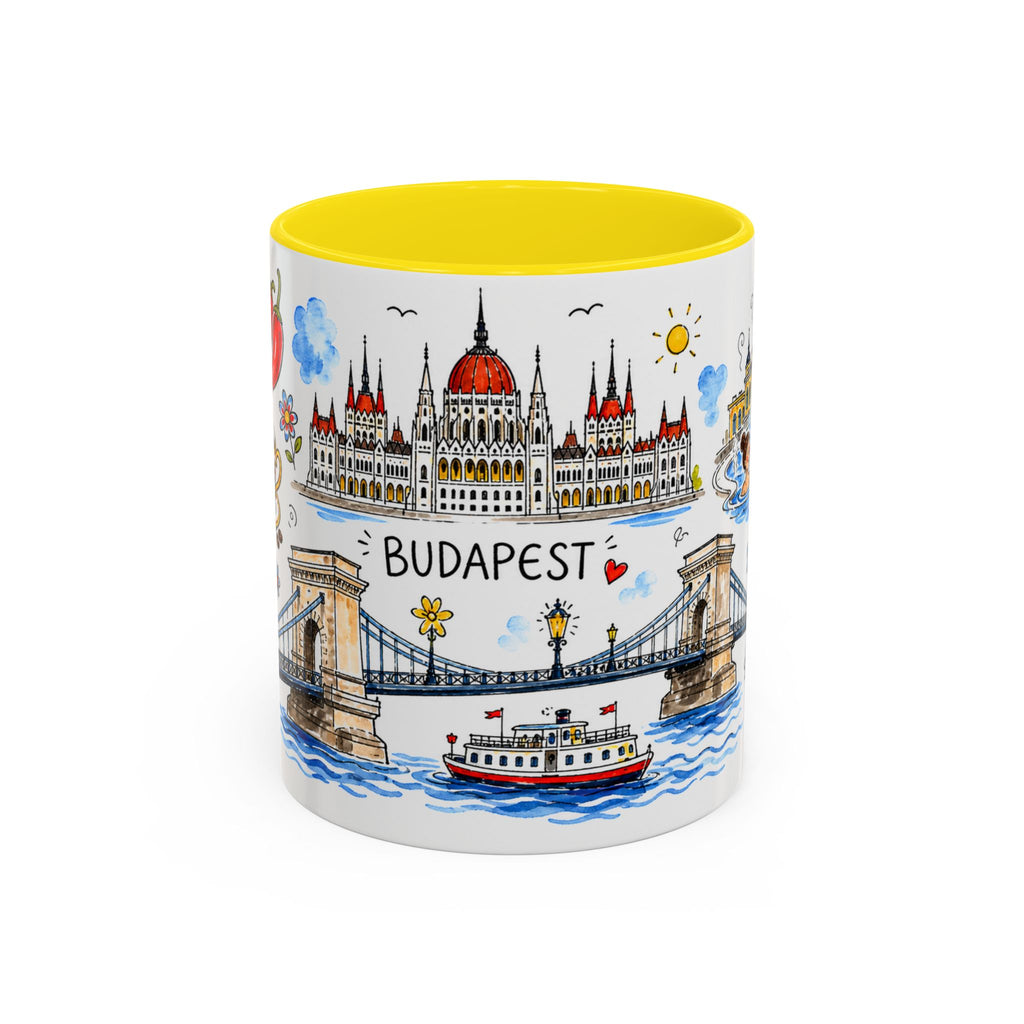 Budapest Travel Mug | European City Souvenir Accent Coffee Mug | 11oz 15oz Ceramic Cup