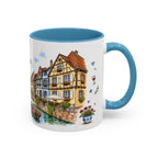 Colmar Illustrated Travel Mug | France Souvenir Accent Coffee Mug | 11oz 15oz Ceramic Cup