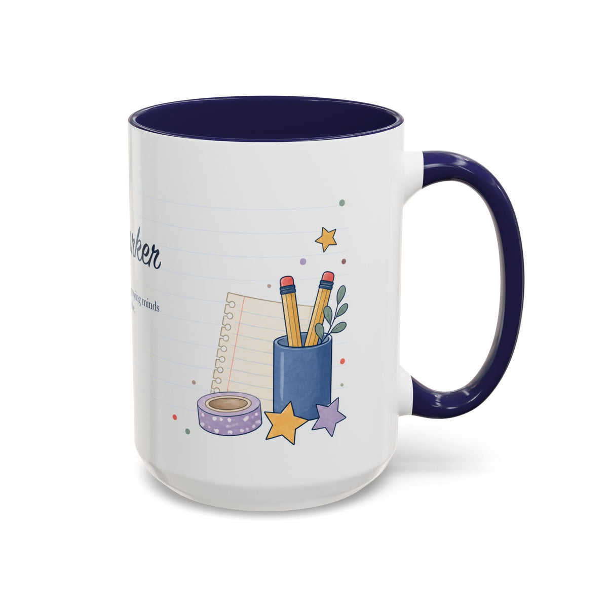 Personalized Teacher Mug | Custom Name Notebook Coffee Cup | Back to School Gift 11oz 15oz