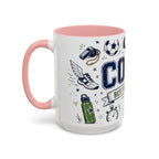 Coach Best Dad On The Field Coffee Mug | Father's Day Gift for Dad | Accent Color Ceramic 11oz 15oz