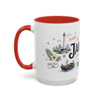 Jakarta Coffee Mug | Indonesia Souvenir Travel Gift | Accent Color Ceramic 11oz 15oz