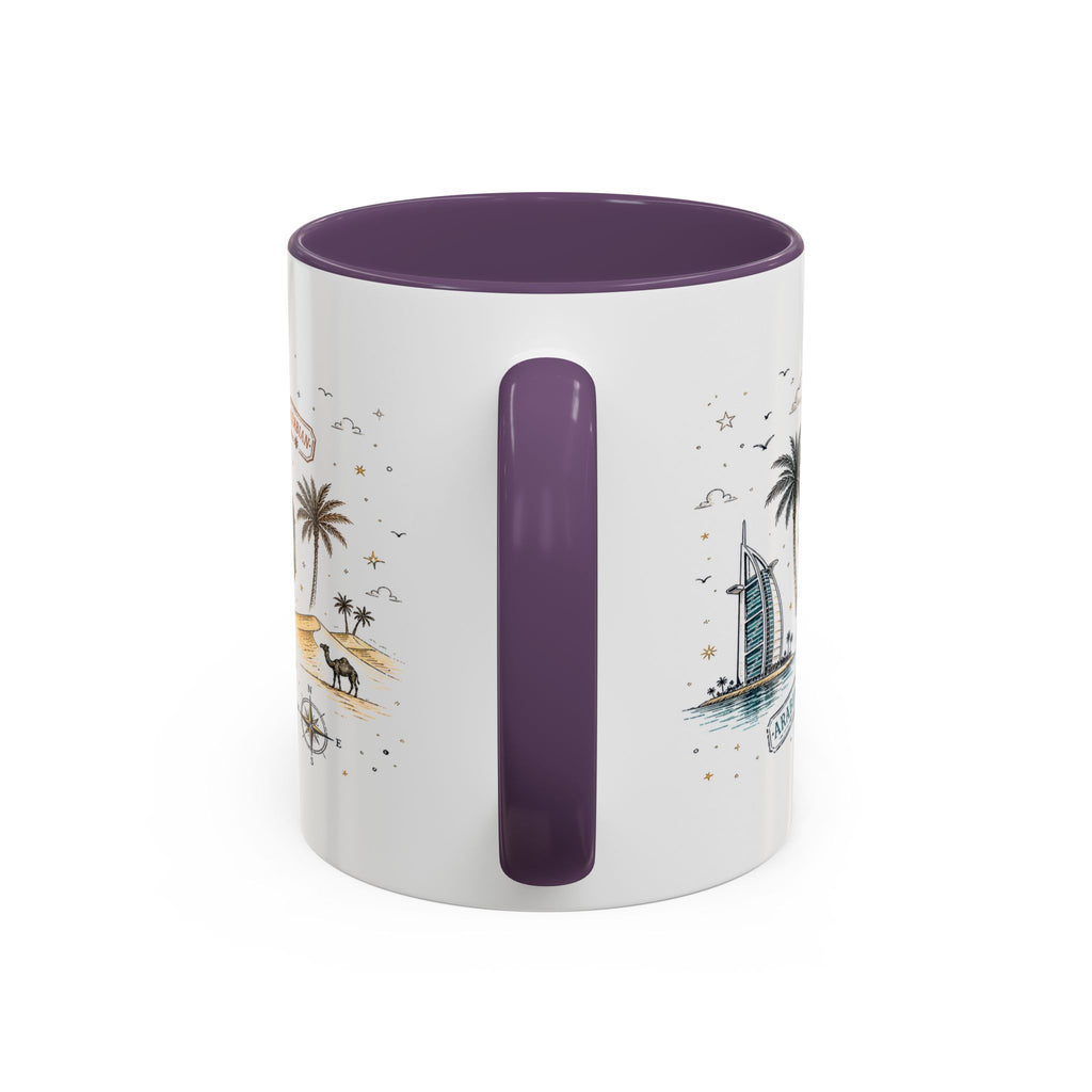 Dubai Coffee Mug | UAE Souvenir Travel Gift | Accent Color Ceramic 11oz 15oz