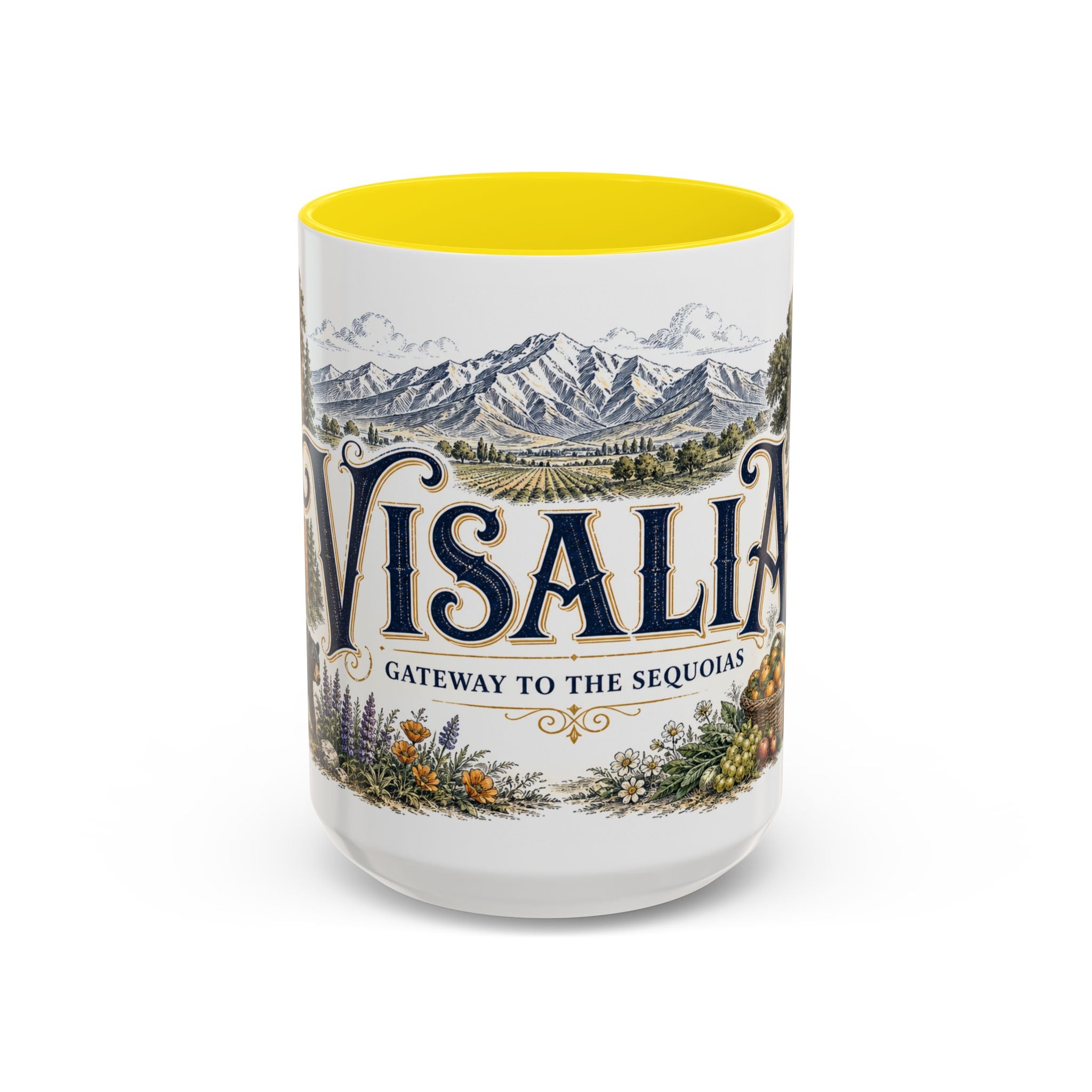 Visalia Coffee Mug | United States Travel Souvenir | Vintage Illustrated City Gift | 11 oz 15 oz Accent Mug