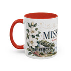 Mississippi State Map Mug | Moving Away, Homesick Gift | Botanical Accent Coffee Cup