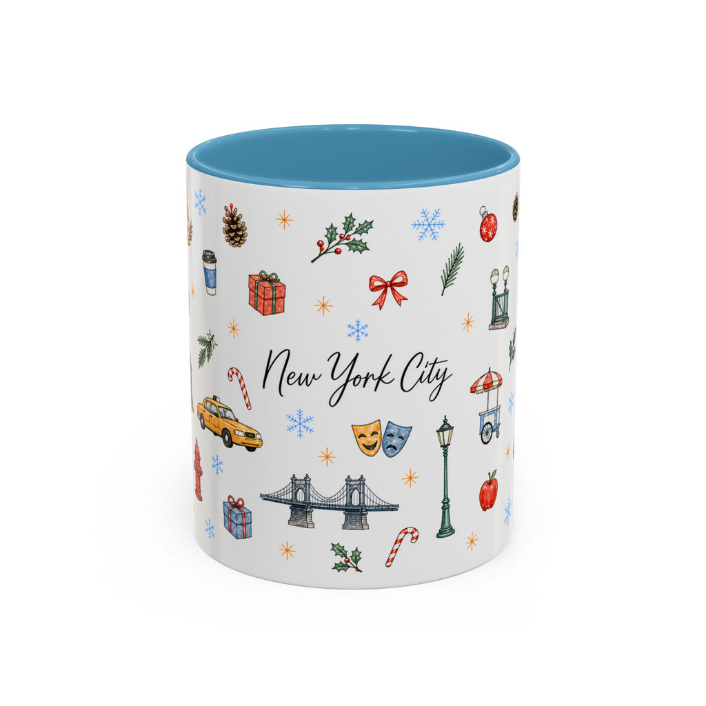 New York City Christmas Mug | Watercolor City Souvenir | Ceramic Coffee Cup