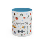 New York City Christmas Mug | Watercolor City Souvenir | Ceramic Coffee Cup