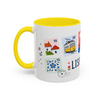 Lisbon Coffee Mug | Postage Stamp Collage Mug | Travel Souvenir Accent Cup 11oz 15oz