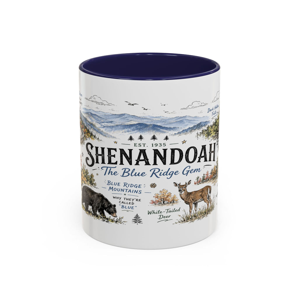 Shenandoah National Park Coffee Mug | Virginia Blue Ridge Hiking Autumn Gift | Accent Color Ceramic 11oz 15oz