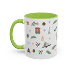 Boston Christmas Mug | Watercolor Travel Souvenir | Holiday Gift | Accent Ceramic Coffee Cup 11oz 15oz