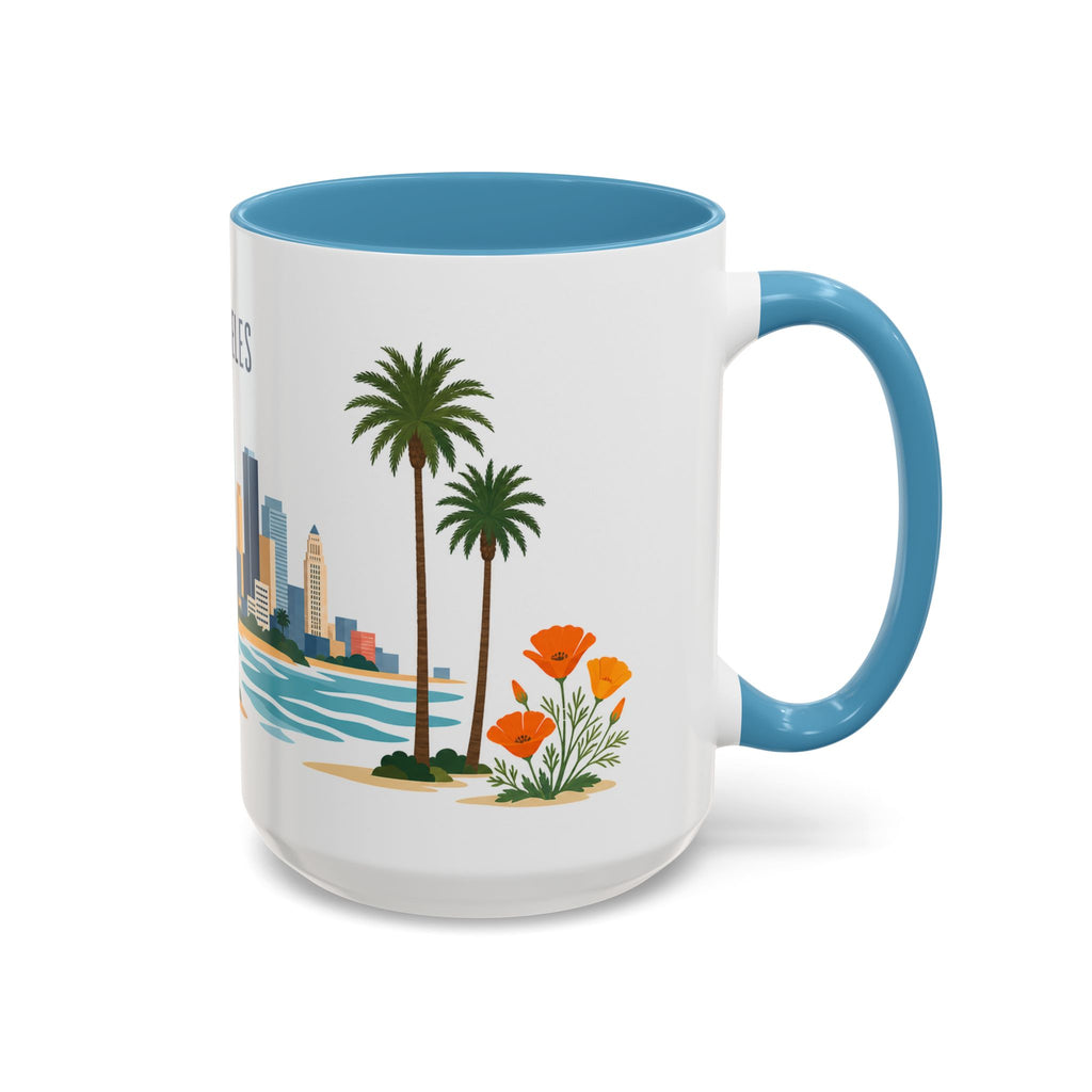 Los Angeles Coffee Mug | United States Travel Souvenir | Porcelain Decal City Gift | 11oz 15oz Accent Mug