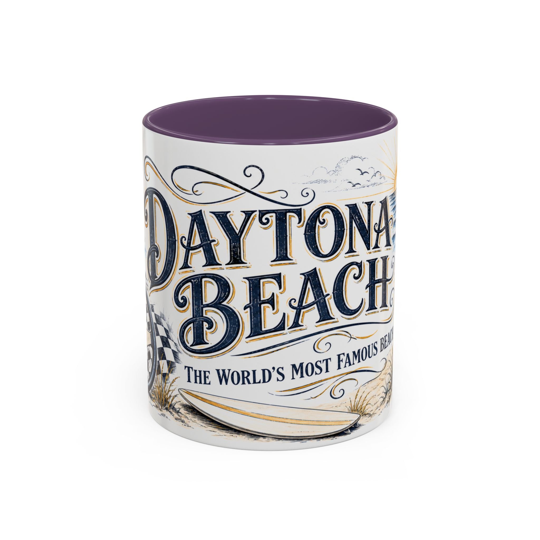 Daytona Beach Coffee Mug | United States Travel Souvenir | Vintage Illustrated City Gift | 11 oz 15 oz Accent Mug