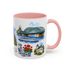 Cologne Illustrated Travel Mug | City Souvenir Accent Coffee Mug | 11oz 15oz Ceramic Cup