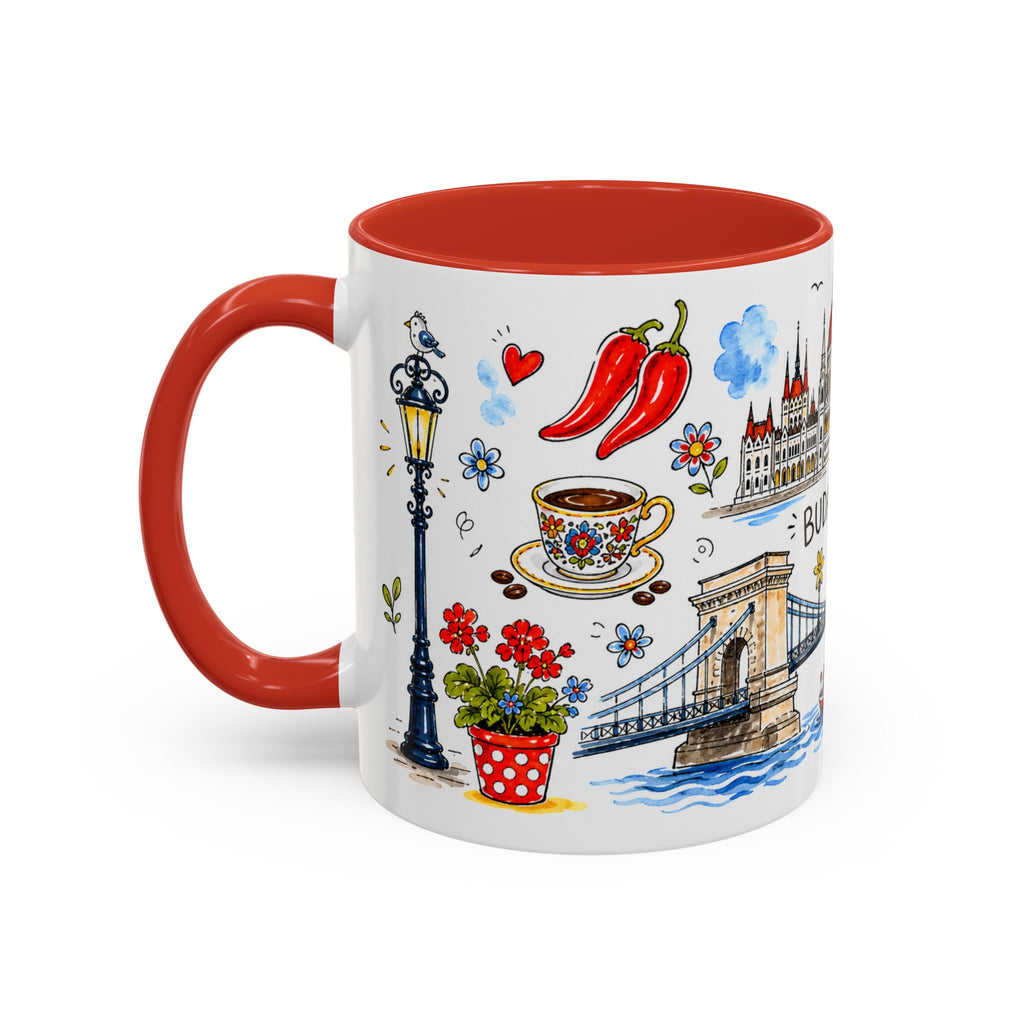 Budapest Travel Mug | European City Souvenir Accent Coffee Mug | 11oz 15oz Ceramic Cup