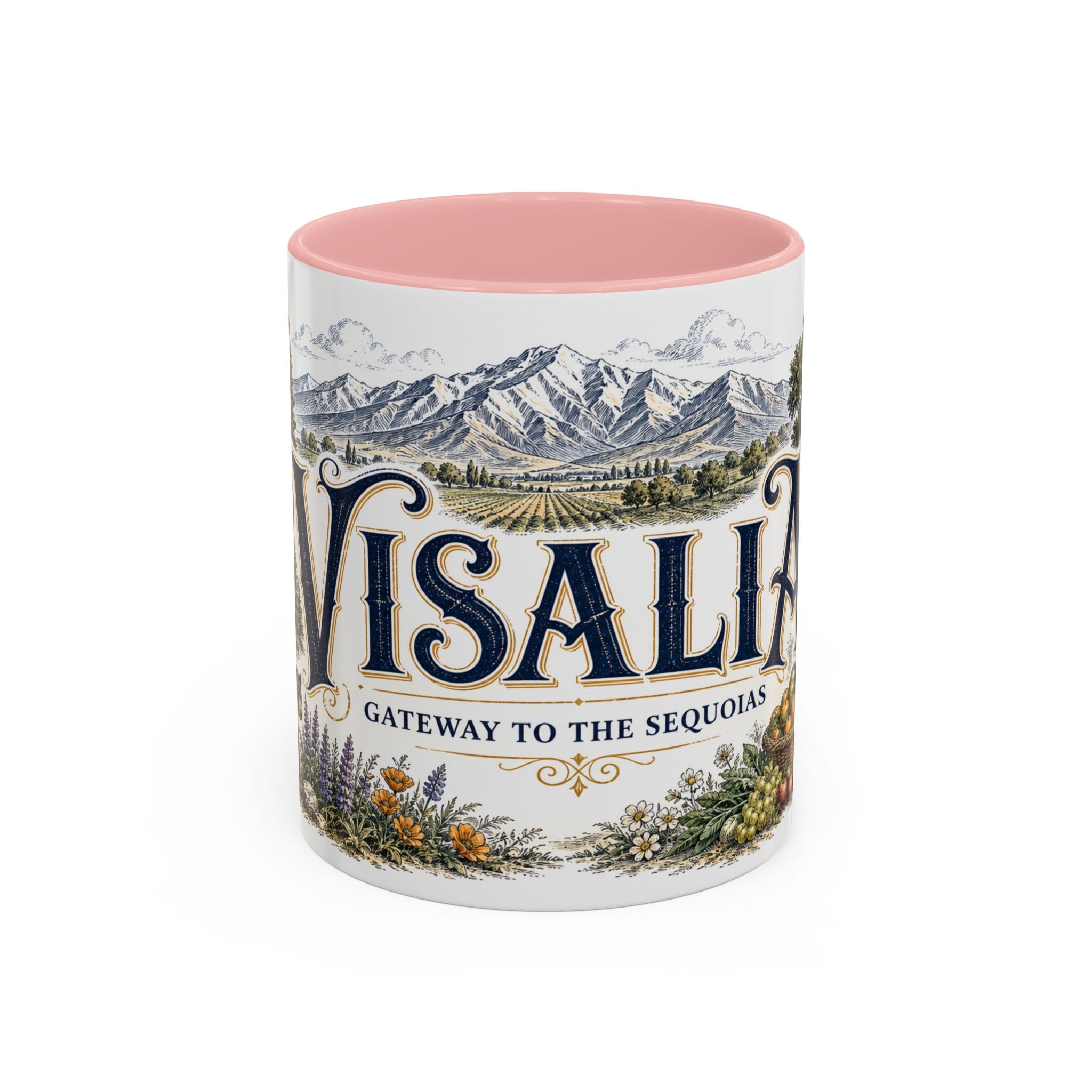 Visalia Coffee Mug | United States Travel Souvenir | Vintage Illustrated City Gift | 11 oz 15 oz Accent Mug