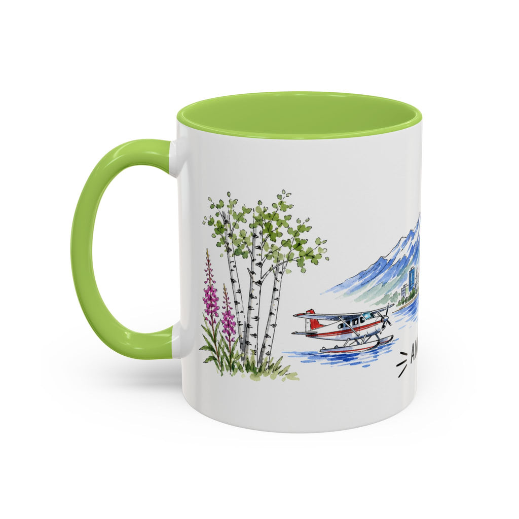 Anchorage Illustrated Travel Mug | City Souvenir Accent Coffee Mug | 11oz 15oz Ceramic Cup