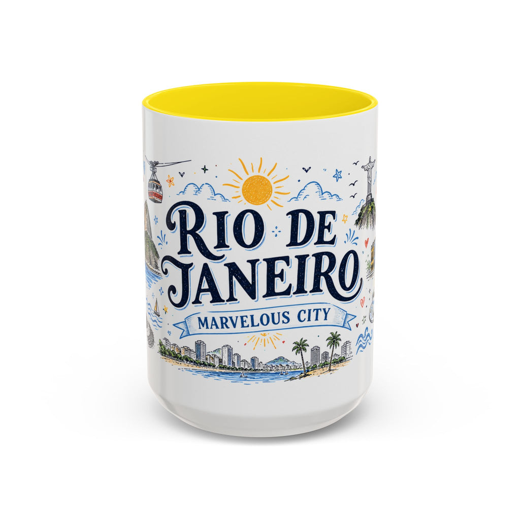 Rio de Janeiro Coffee Mug | Brazil Souvenir Travel Gift | Accent Color Ceramic 11oz 15oz