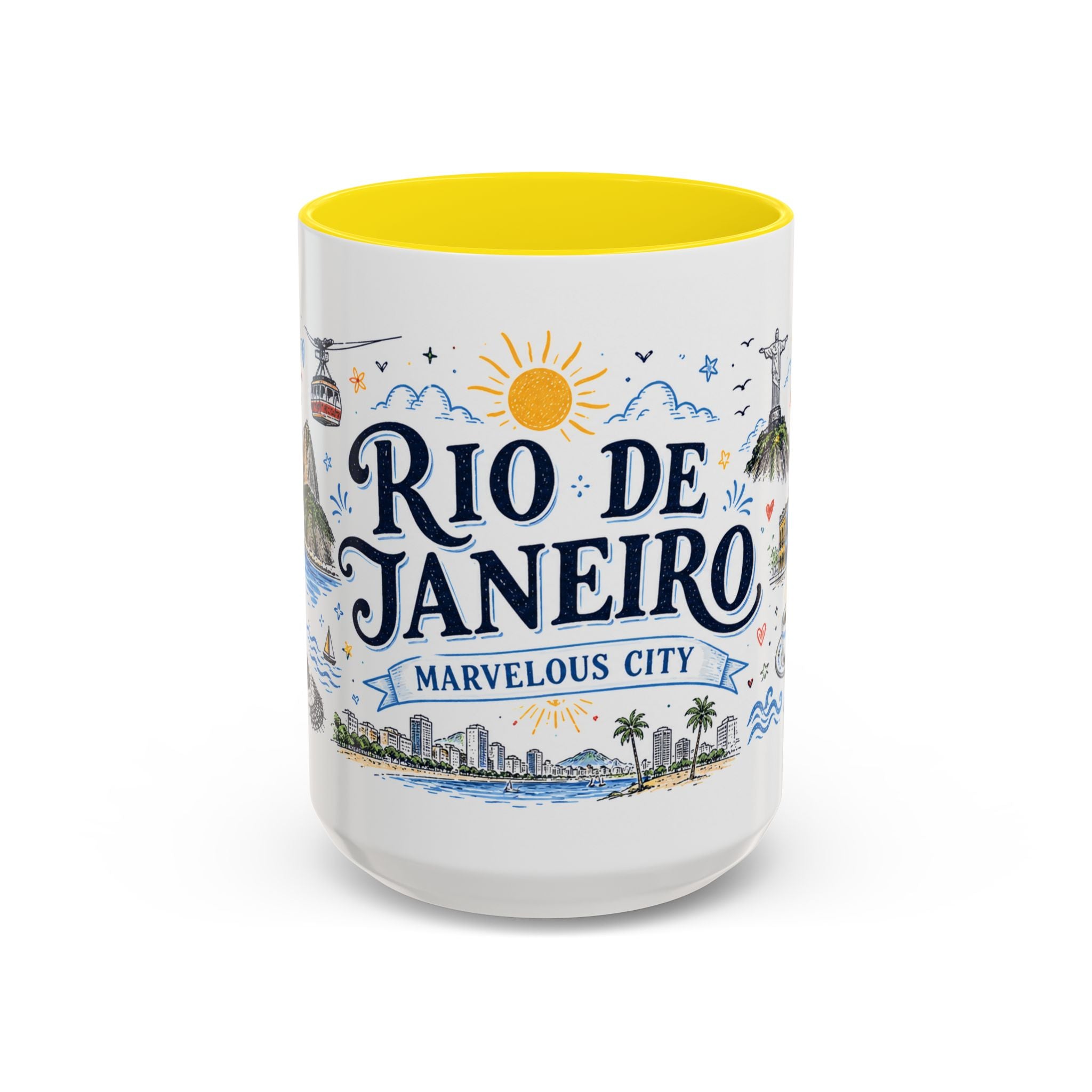 Rio de Janeiro Coffee Mug | Brazil Souvenir Travel Gift | Accent Color Ceramic 11oz 15oz