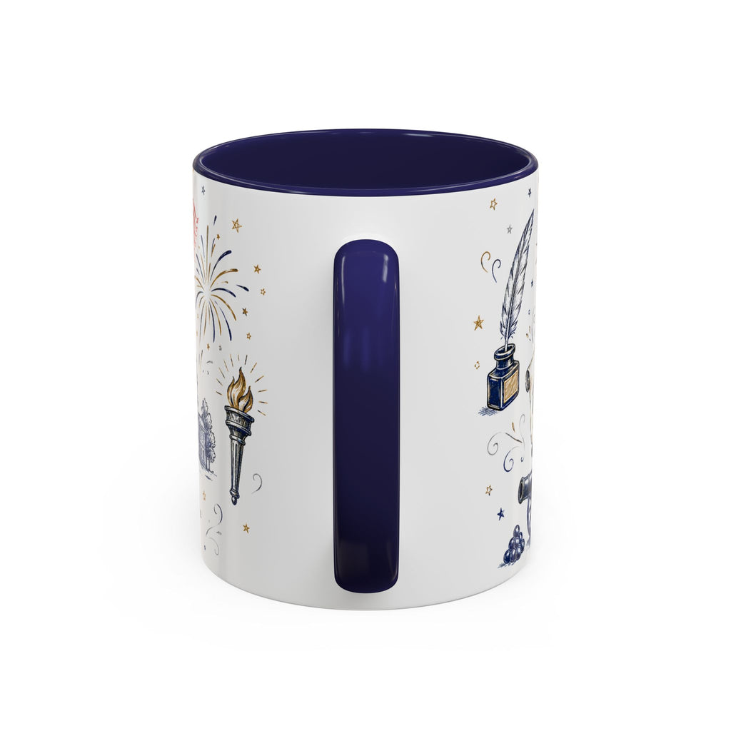 America 250 Coffee Mug | 1776-2026 Patriotic 4th of July Gift | Accent Color Ceramic 11oz 15oz